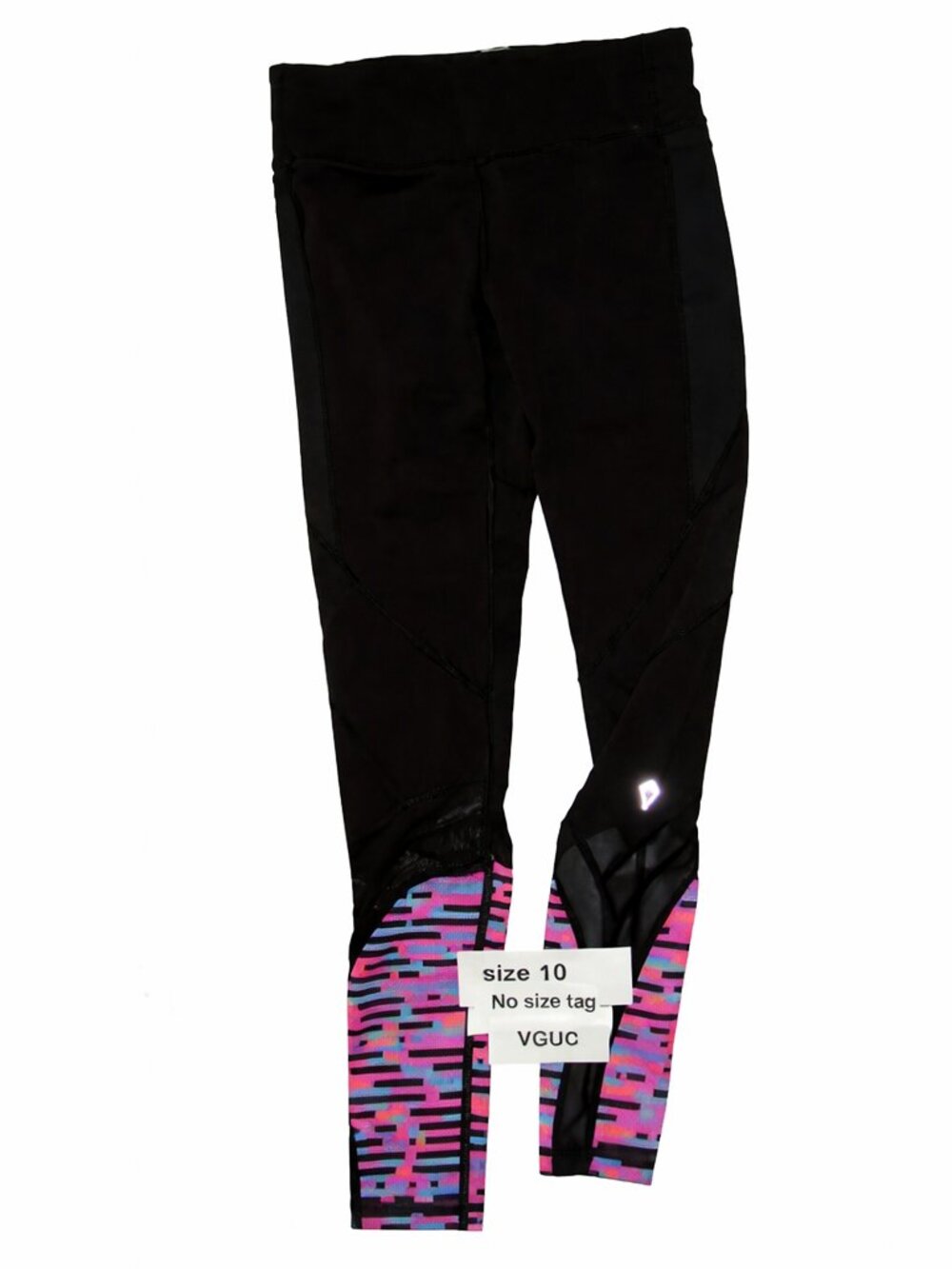 Ivivva Girl by Lululemon 🍋Cool Urbanite Pant leggings black pink mesh size 10